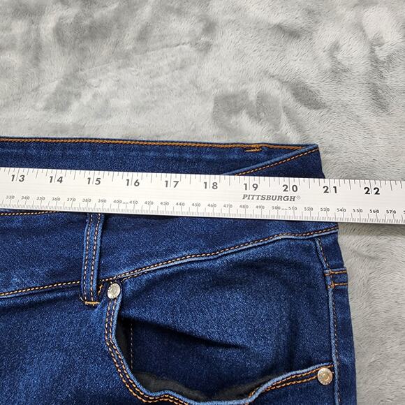 Tahari Jeans Womens 22W Blue Charlotte Comfort Luxe Double Button Skinny Stretch - Picture 9 of 13